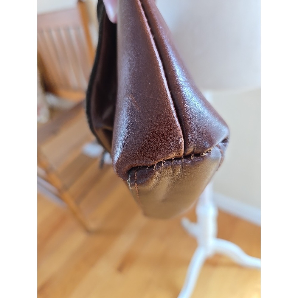VTG PATRICIA NASH Kirby Leather Front Pocket Large Crossbody Bag Brown VGUC - Picture 10 of 16